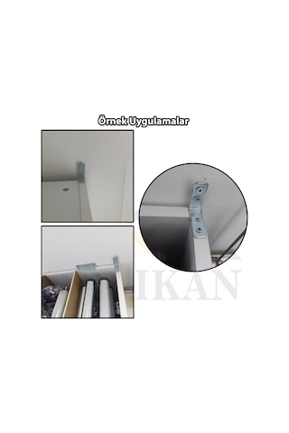 Deprem Mobilya Dolap Sabitleme Aparatı Seti 18x45x45mm - Orta Yük L Demir Gönye Köşebent