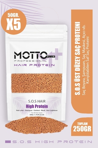 Motto Plus Professional Acil Kurtarma Saç Proteini Saç Boyama Ve Renk Açma İşlemlerinde Yıpranmaya Karşı Etkili Formül 250gr