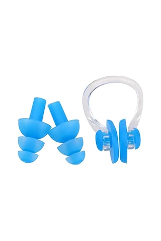 Xiyyadms Yüzme İçin Silikon Kulak Tıkacı Ve Burun Klipsi Seti - Su Geçirmez Rahat Kullanım 111 Karakter Mavi