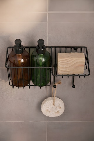 Sas Haus Siyah Banyo Düzenleyici Şampuanlık, Duş Rafı, 30,5x11x9,5 Cm Yapıştır/vidala - Aş-01 Siyah