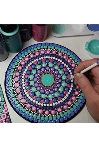Mandalart Fabric Dot Kalemi 4&apos Lü Metal Büyük Boy