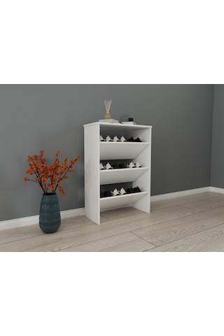Lamus Ayakkabı Dolabı-beyaz Renk Beyaz