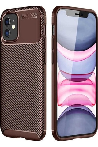 Apple Uyumlu iPhone 12 Mini Kılıf Zore Negro Silikon Kapak Kahverengi