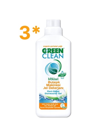 Green Clean Green Clean Bitkisel Portakal Yağlı Bulaşık Makinesi Jel Deterjan 1000 Ml Set 3