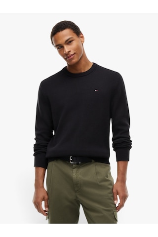 Tommy Hilfiger Tjm Slım Ess Sweater Ext Erkek Siyah Kazak - Dm0dm21787