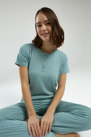 Pierre Cardin 8985 Kısa Kol Kadın Pijama Takımı Su Yeşili