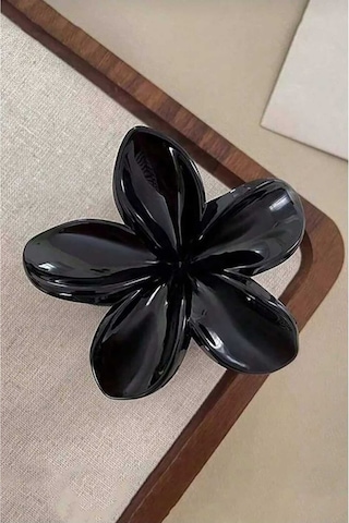 4 Adet Kadın Siyah Lotus Toka