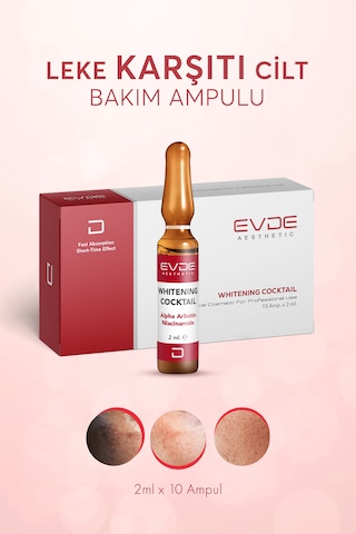 Whitening Cocktail Leke Görünümünü Azaltmaya Yardımcı Aydınlatıcı Serum Niacinamide + Alpha Arbutin 2ml X 10 Ampul