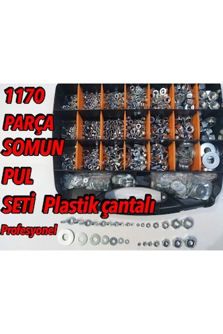 1170 Parça Metrik Somun Seti Standart Fiberli Kelebek Somun Seti