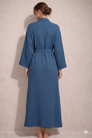 Estewomanfashion Müslin %100 Pamuk Kimono & Kaftan Koyu İndigo