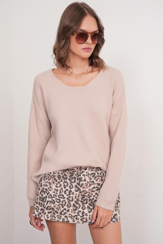 6901 Kadın Yumuşak Dokulu Basic Kazak Camel CAMEL