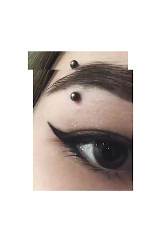 10 Mm Siyah Eğik Kavisli Kaş Piercing Çelik Dudak Helix Tragus Küpe