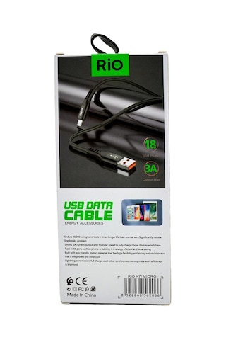 Rio Usb-a To Micro Şarj Kablasu 3.0a 18w Destekli Kaliteli Kablo