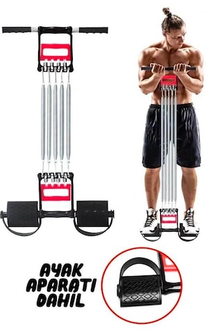Elektroalisveris El Ayak Göğüs Yayı 5 Çelik Yaylı Siyah