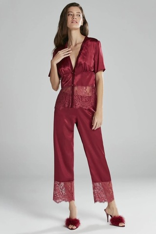 Pierre Cardin 6015 Kadın Dantelli Saten 6'lı Set-bordo Bordo