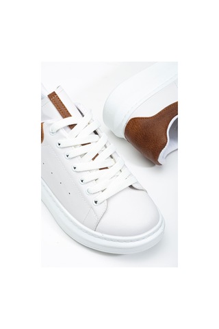 Fersatie Beyaz - Taba Kadın Sneaker Günlük Ayakkabı Beyaz