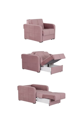 Kilim Mobilya Adonis Tekli Refakatçi Koltuğu Tek Kişilik Yatak Olabilen Koltuk Pembe