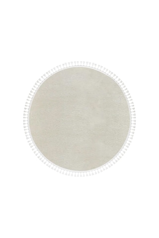 Valeryhome Vl Comfort Düz Saçaklı Peluş Düz Yolluk Ekru Ekru