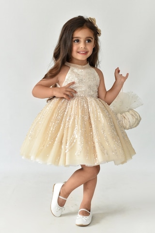 Dantel Süslemeli Cappuccino Camel Tasarım Abiye Kız Çocuk Tül Birçe Elbise 001