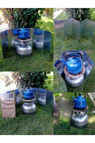 Nistabolje Açık Hava Kamp Ateşi Rüzgar Kesici Rüzgar Kalkanı Portatif Katlanabilir 100x40 Cm Çok Renkli