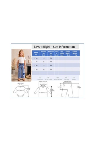 Babymod Kelebek İşlemeli Denim Kız Çocuk Kot Pantolon Mavi