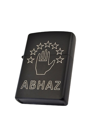 Abhaz Bayrak Figürlü Benzinli Çakmak Siyah