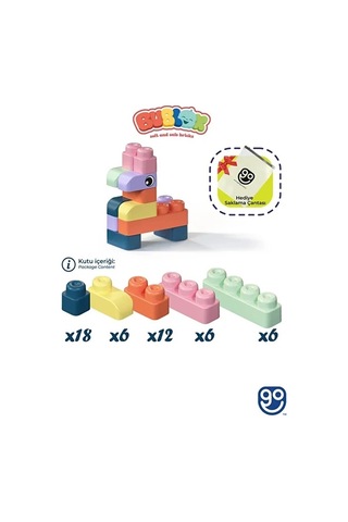 Yumuşak Yapı Blokları 48 Prc - Bublox Soft Bricks - Yumuşak Yapı Blokları