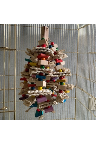 Vkemall Orman Ağaç Ve Mısır Kabuğu İle Yapılmış Papağan Diş Ve Gagası Gıcırdatma Oyuncak - Orta Ve Büyük Boy Kanatlılar İçin Dayanıklı Ve Kolay Monte Edilebilir