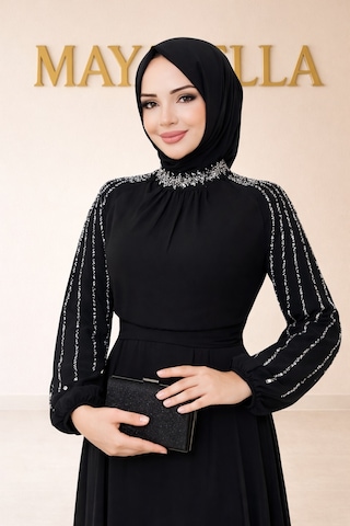 Mayabella İşlemeli Abiye-20251311-mb3 Siyah