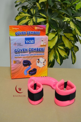 Hac Umre Kayıp Önleyici Güven Çemberi - Çocuk Güvenlik Bilekliği - Pembe