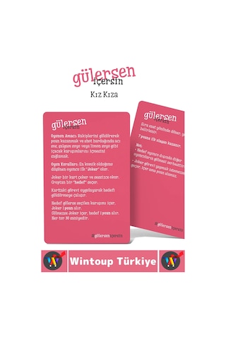Oyun Eğlenceli Grup Kamp Ev Arkadaş Ortamı Komik Görev Ceza Kart Oyunu Gülersen İçersin-kız Kıza