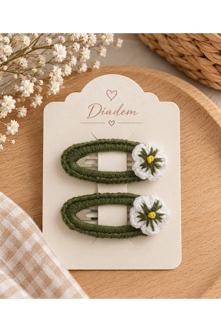 Diadem Aksesuar Diadem El Örgüsü Çiçek Balı Yeşil Diadem Aksesuar Diadem El Örgüsü Çiçek Balı Yeşil