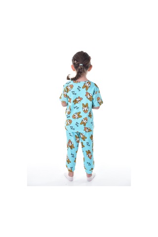 Bunny Hopp %100 Pamuk Interlok Kumaş Paw Patrol Kısa Kollu Kız Çocuk Pijama Takımı 3,4,5,6,7,8,9,10,11,12 Yaş Turkuaz
