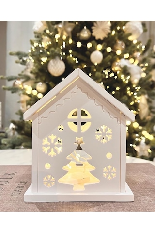 Işıltılı Dekoratif Tealight Veya Led Tutucu Ev Modeli