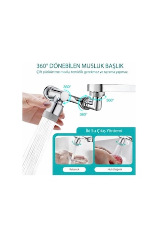 Kenly 1080 Derece Dönebilen Evrensel 2 Modlu Robotik Kol Mutfak Banyo Musluk Başlığı Genel