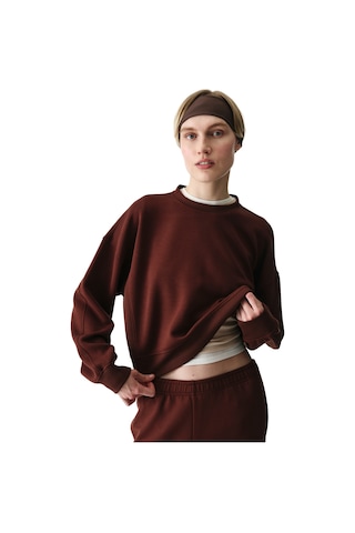 Penti Kahverengi Silky Feel Contrast Sweatshirt