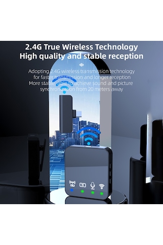 Singree "kablosuz Gürültü Önleyici Klips Mikrofon - Canlı Yayın Ve Video Çekimleri İçin"