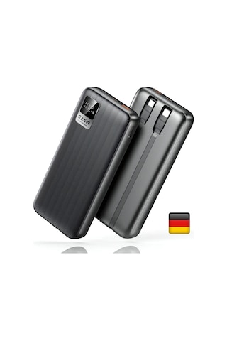 Woyax Dahili Type-C ve Lightning Kablolu 10000mAh Powerbank 22.5W Hızlı Led Ekranlı Taşınabilir Şarj Cihazı