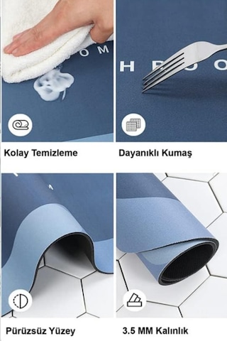 Su Emici Paspas Şık Tasarım Abdest Paspası Kaymaz Taban Diyatom 40 60 Cm Oval Paspas