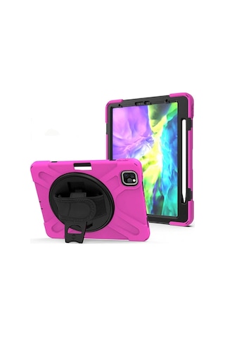 iPad Uyumlu Air 4. Nesil 10.9 Kılıf Shockproof 3 Katmanlı Standlı Zırh Kılıf Kalem Yerli- 5775