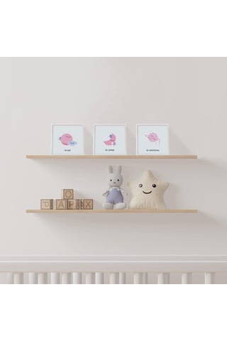Lexroo Bebek Odasına Özel Minimal Tasarımlı Çerçeve 3'lü 20x20 Cm Çok Renkli