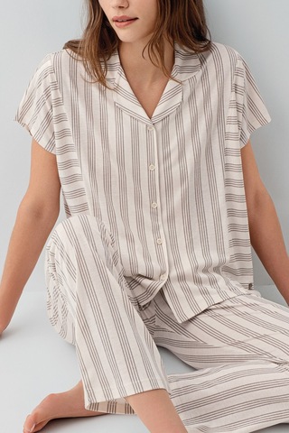Pierre Cardin Kadın Krem Gömlek Pijama Takım Pc9178-s-v1 Krem