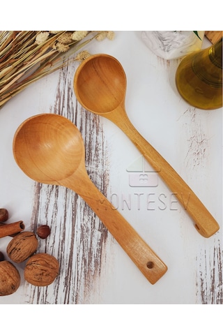 Ahşap Tahta Mutfak Kaşık Seti 2 Parça Kayın Şimşir Ağacı 2-7