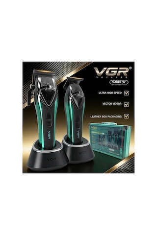 Tıraş Makinesi Seti V-883 S2 - Profesyonel 2'li Vector Motor 11000 Rpm - Yeşil Tıraş Makinesi Seti V-883 S2 - Profesyonel 2'li Vector Motor 11000 Rpm - Yeşil