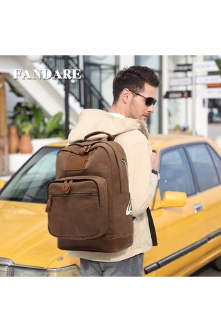 Kanvas Sırt Çantası, Okul Çantası, Yürüyüş Sırt Çantası, Dış Sarı