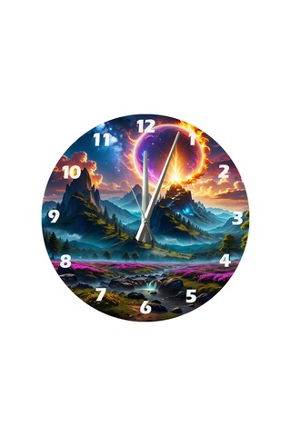 Ti-play Uzayda Bir Yer 30x30cm Akrilik Dekoratif Modern Duvar Saati ÇOk Renkli