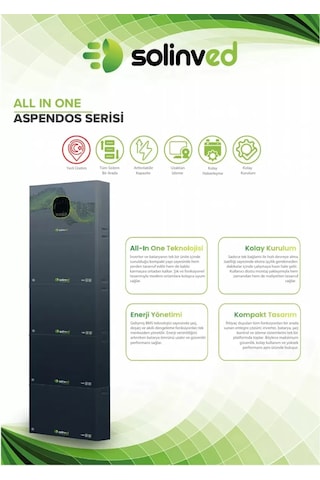 Solinved Aspendos Serisi All In One 6kw-48v Inverter + 51.2v 100ah 5.1kwh Batarya