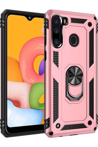 Samsung Uyumlu Galaxy A21 Kılıf Zore Vega Kapak Rose Gold