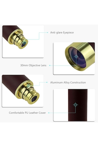 Wezone 25x30 Metal Gömlek Tipi Monoküler Teleskop, Bak4 Prisma, Mavi Anti-reflektif Kaplama, Gündüz/gece Net Görüş, Taşınması Kolay - Hediyelik