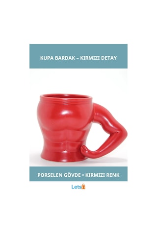 Estetik Kırmızı Vücut Porselen Kupa Bardak Çok Renkli